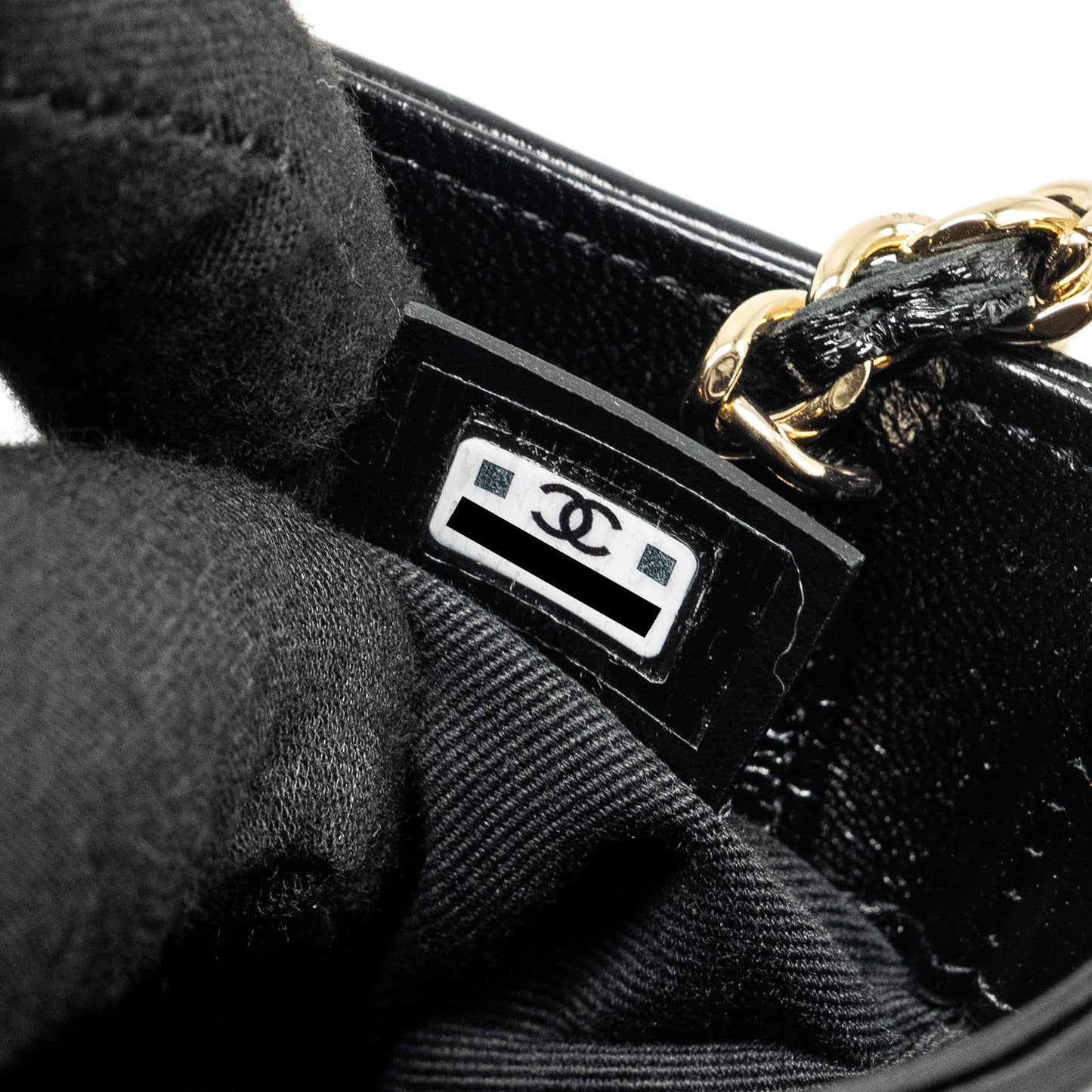 Chanel Mini 31 Clutch with Chain Shiny Lambskin Black L (Microchip)