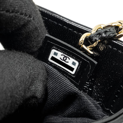 Chanel Mini 31 Clutch with Chain Shiny Lambskin Black L (Microchip)