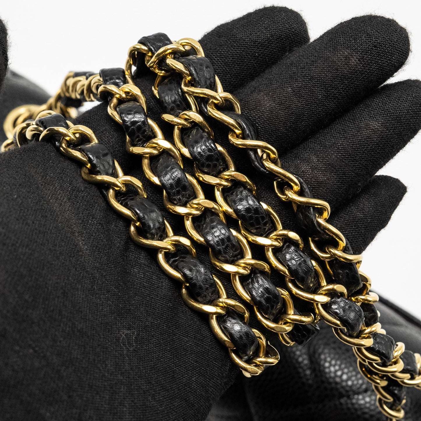 Chanel Medium Classic Double Flap Bag Caviar Black  (Microchip)