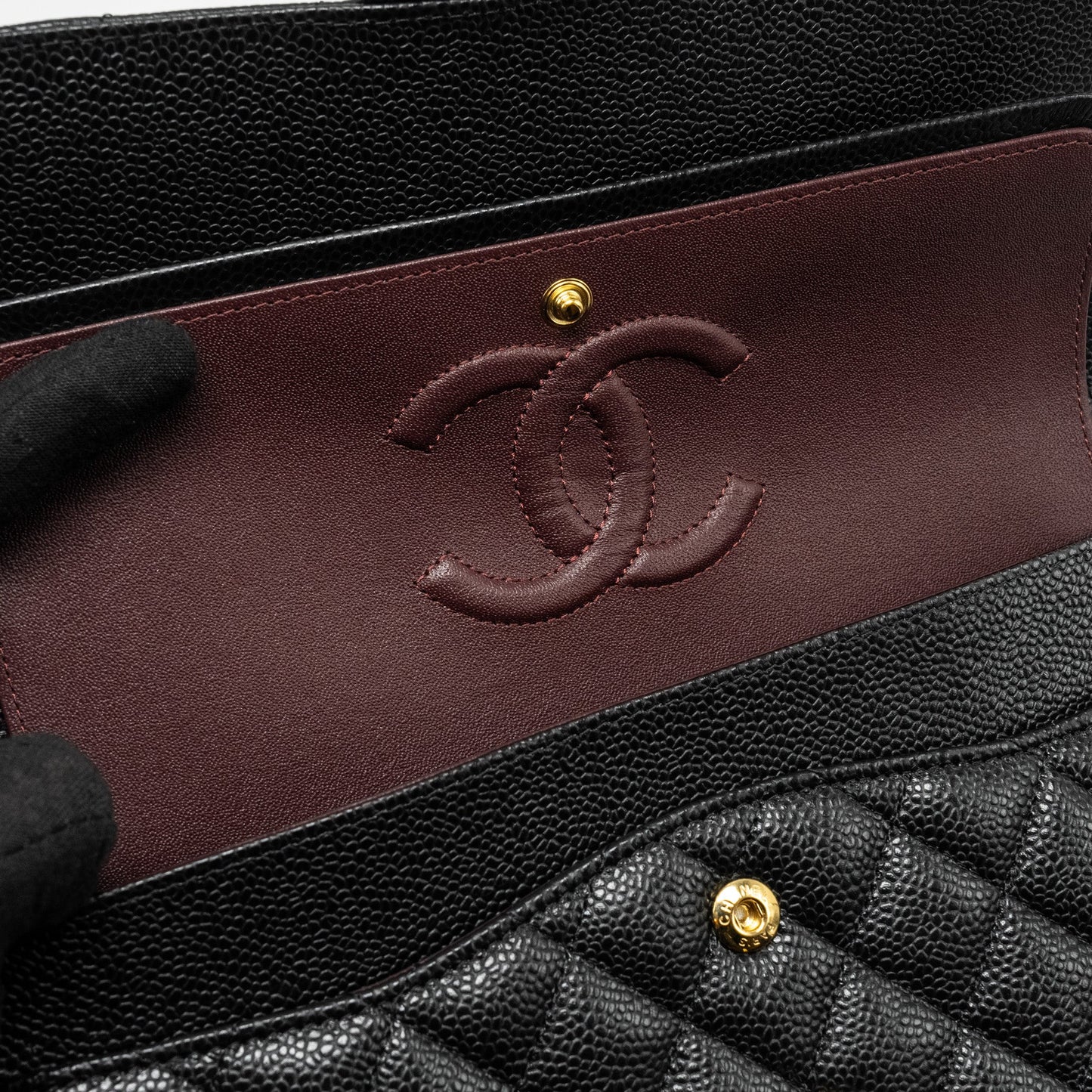 Chanel Medium Classic Double Flap Bag Caviar Black  (Microchip)