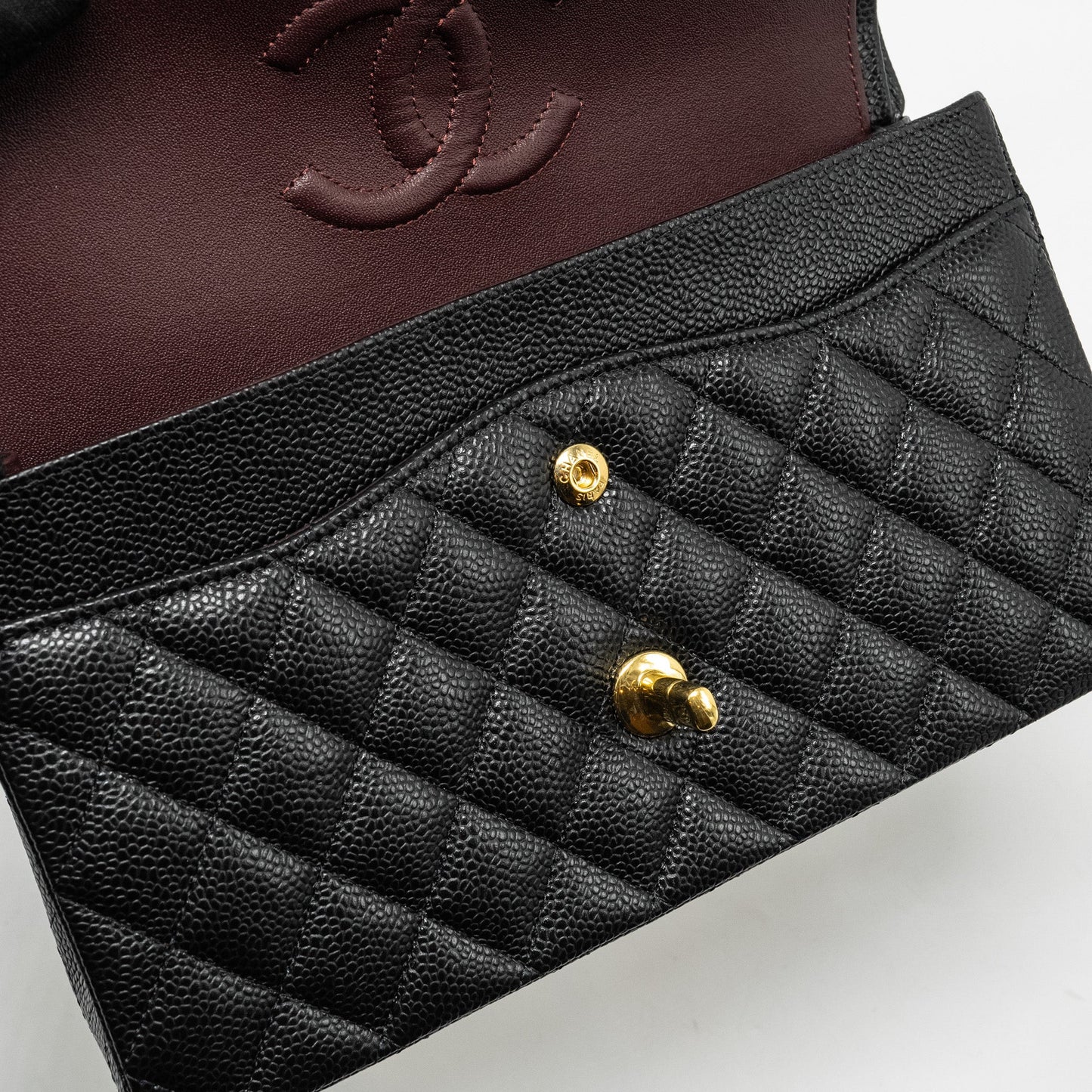 Chanel Medium Classic Double Flap Bag Caviar Black  (Microchip)