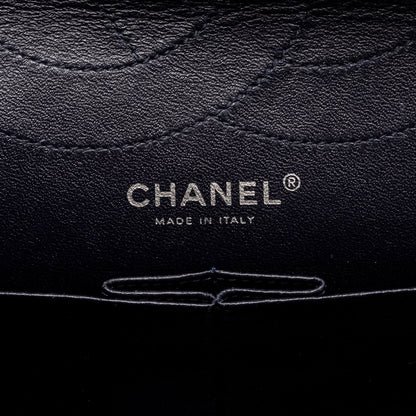 Chanel Maxi 2.55 Reissue Flap Bag Aged Calfskin Dark Blue Ruthenium Hardware