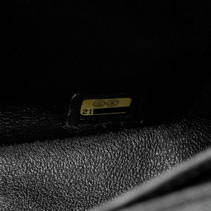 Chanel Mini Square Chevron Flap Bag Lambskin Black