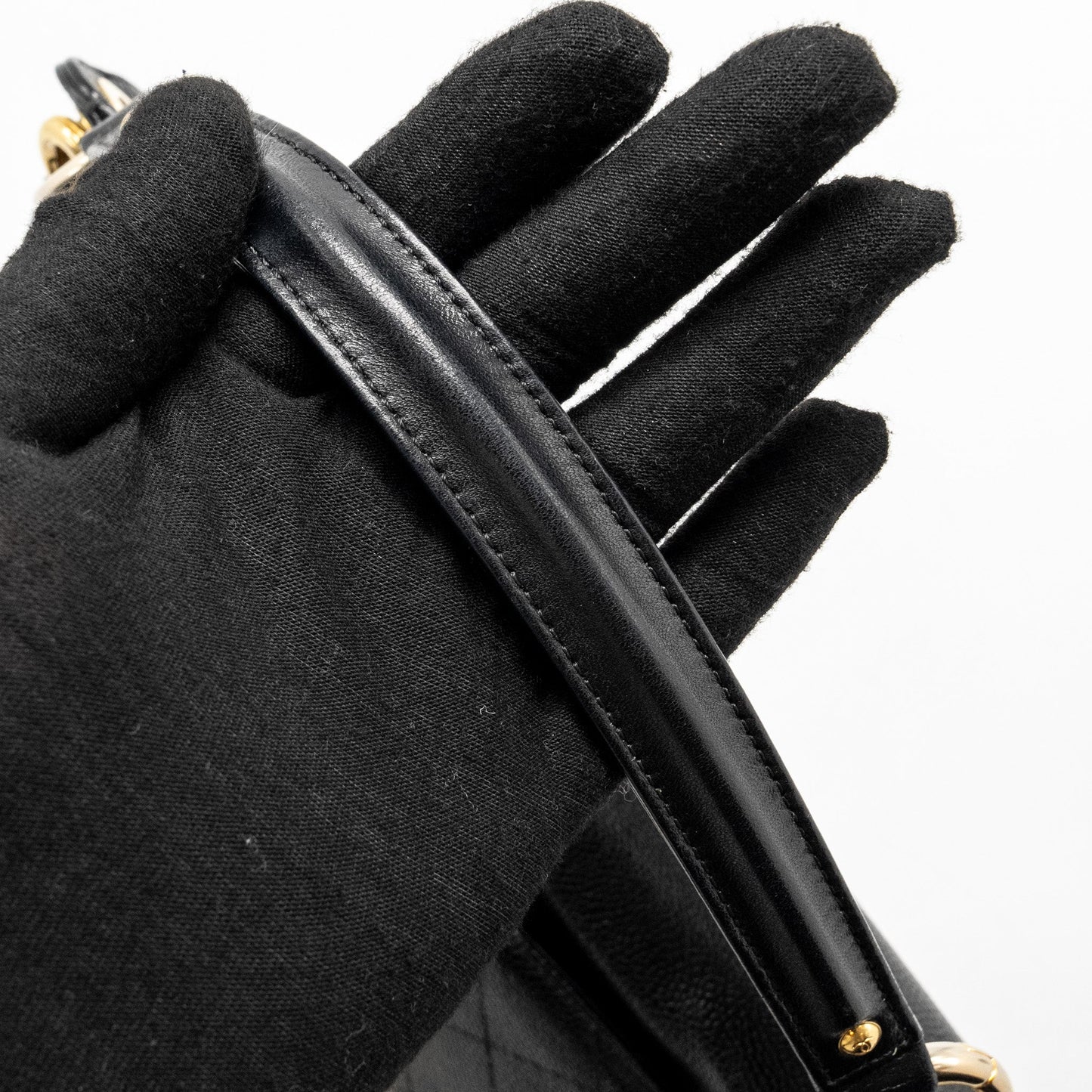 Chanel Large Top Handle Flap Bag Grained Calfskin Black