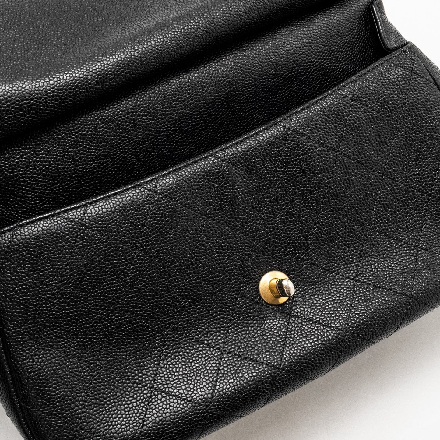Chanel Large Top Handle Flap Bag Grained Calfskin Black