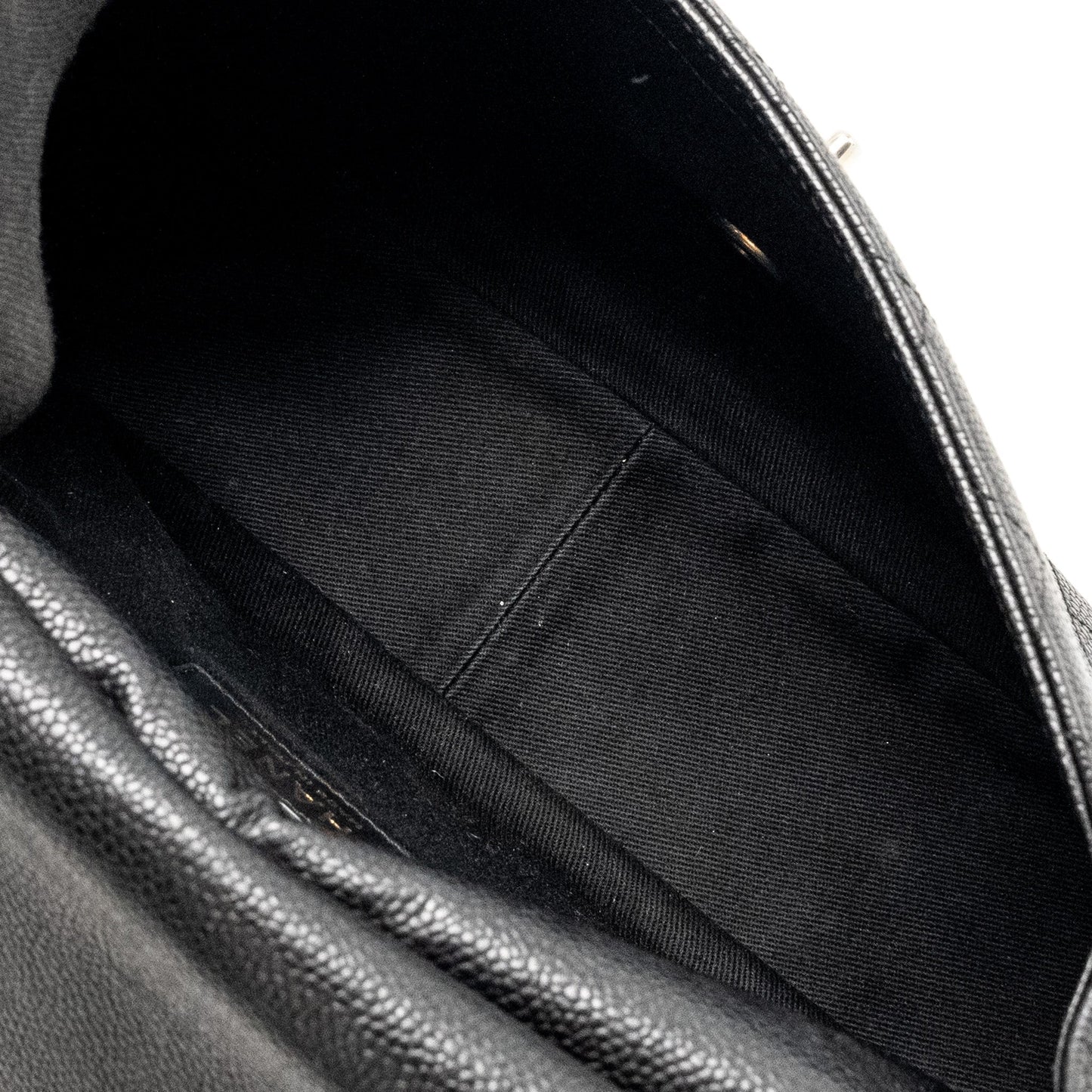 Chanel Large Top Handle Flap Bag Grained Calfskin Black