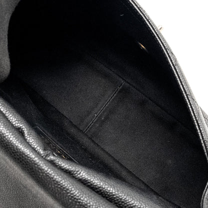 Chanel Large Top Handle Flap Bag Grained Calfskin Black
