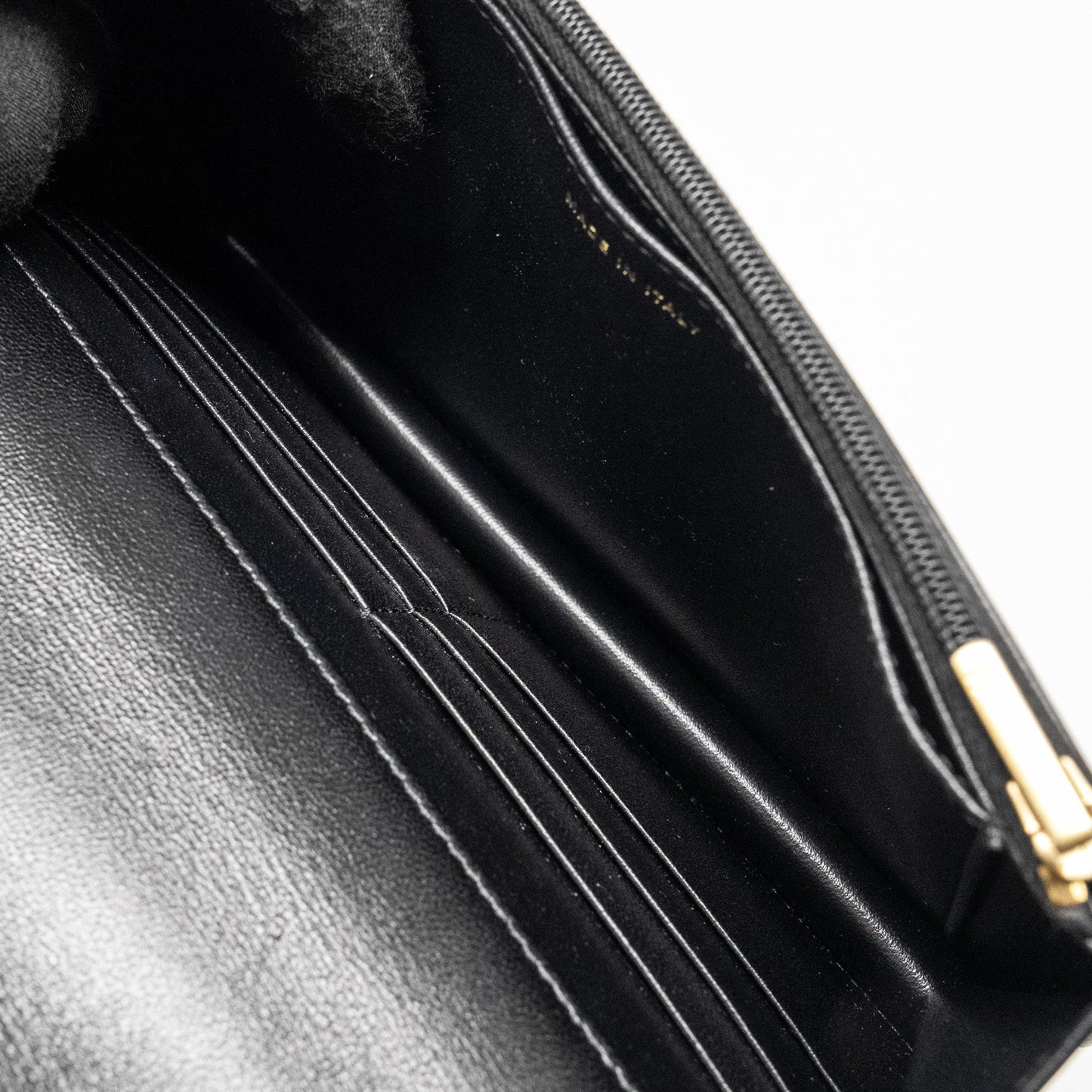 Chanel Letter Logo Top Handle Wallet On Chain Lambskin Black  (Microchip)