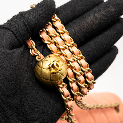 Chanel Pearl Crush Mini Square Lambskin Coral  (Microchip)