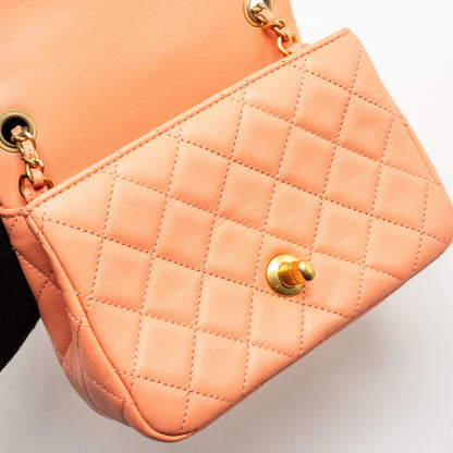 Chanel Pearl Crush Mini Square Lambskin Coral  (Microchip)