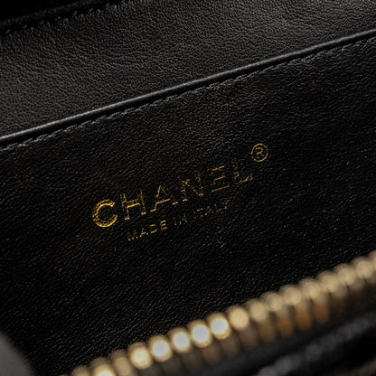 CHANEL 22s Letter Top Handle Small Vanity Case Caviar Black Brushed  (Microchip)