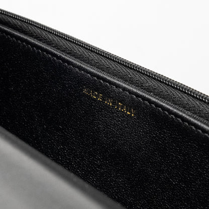 Chanel Pearl Detailed Top Handel Wallet On Chain Lambskin Black L (Microchip)