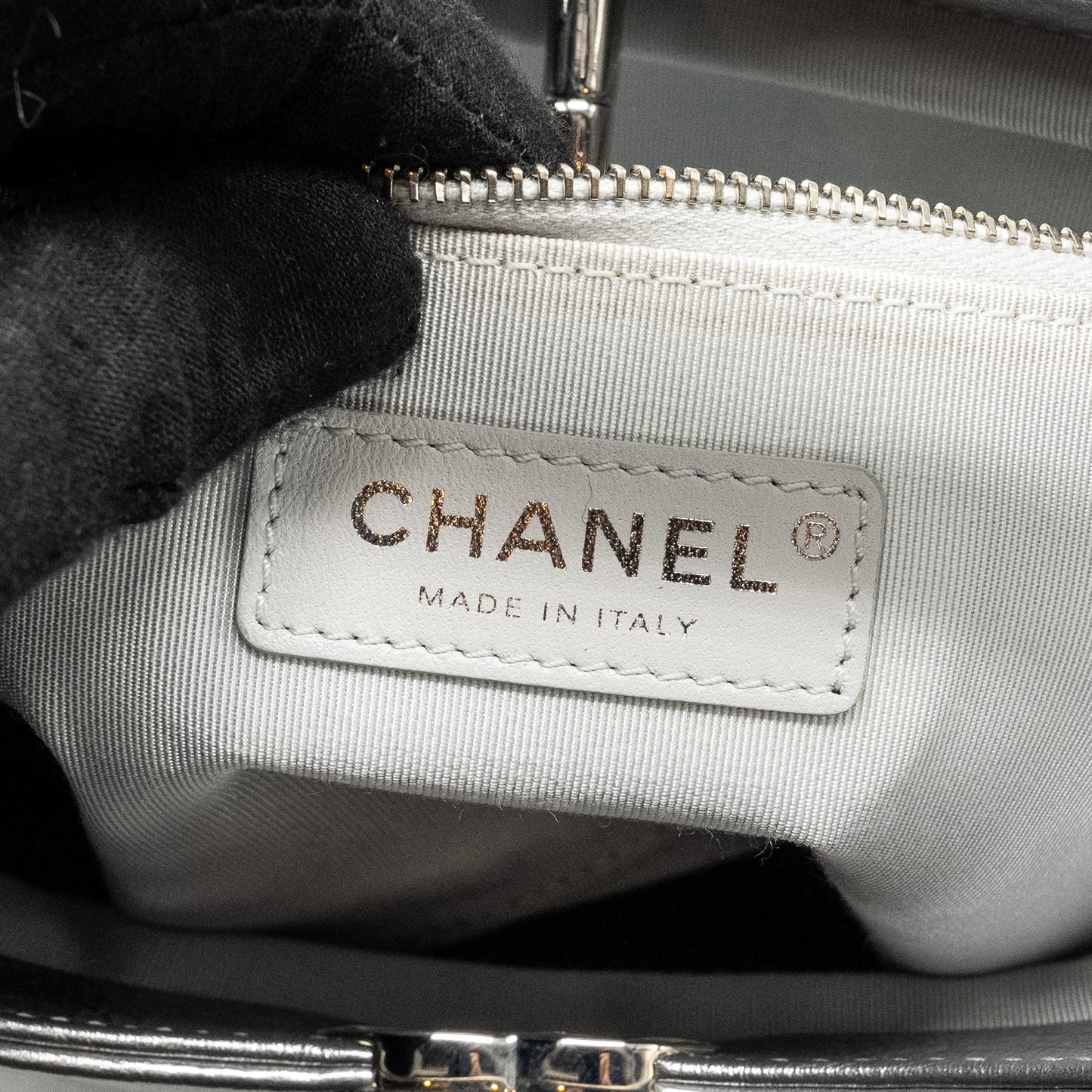 Chanel 31 BAG Quilted Crumpled Calfskin Metallic Silver