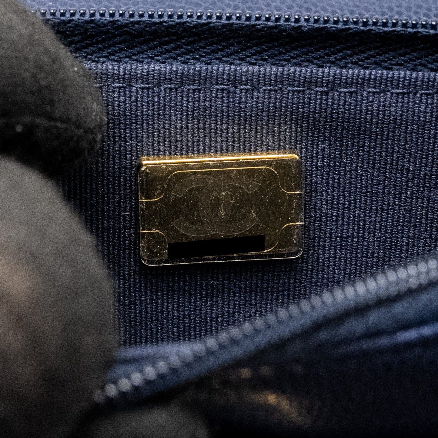Chanel 22A Twist Your Button Wallet on Chain Caviar Navy  (Microchip)