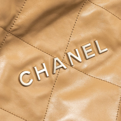 Chanel 22K Small 22 Bag Calfskin Dark Beige  (Microchip)