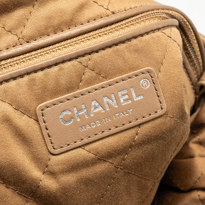 Chanel 22K Small 22 Bag Calfskin Dark Beige  (Microchip)