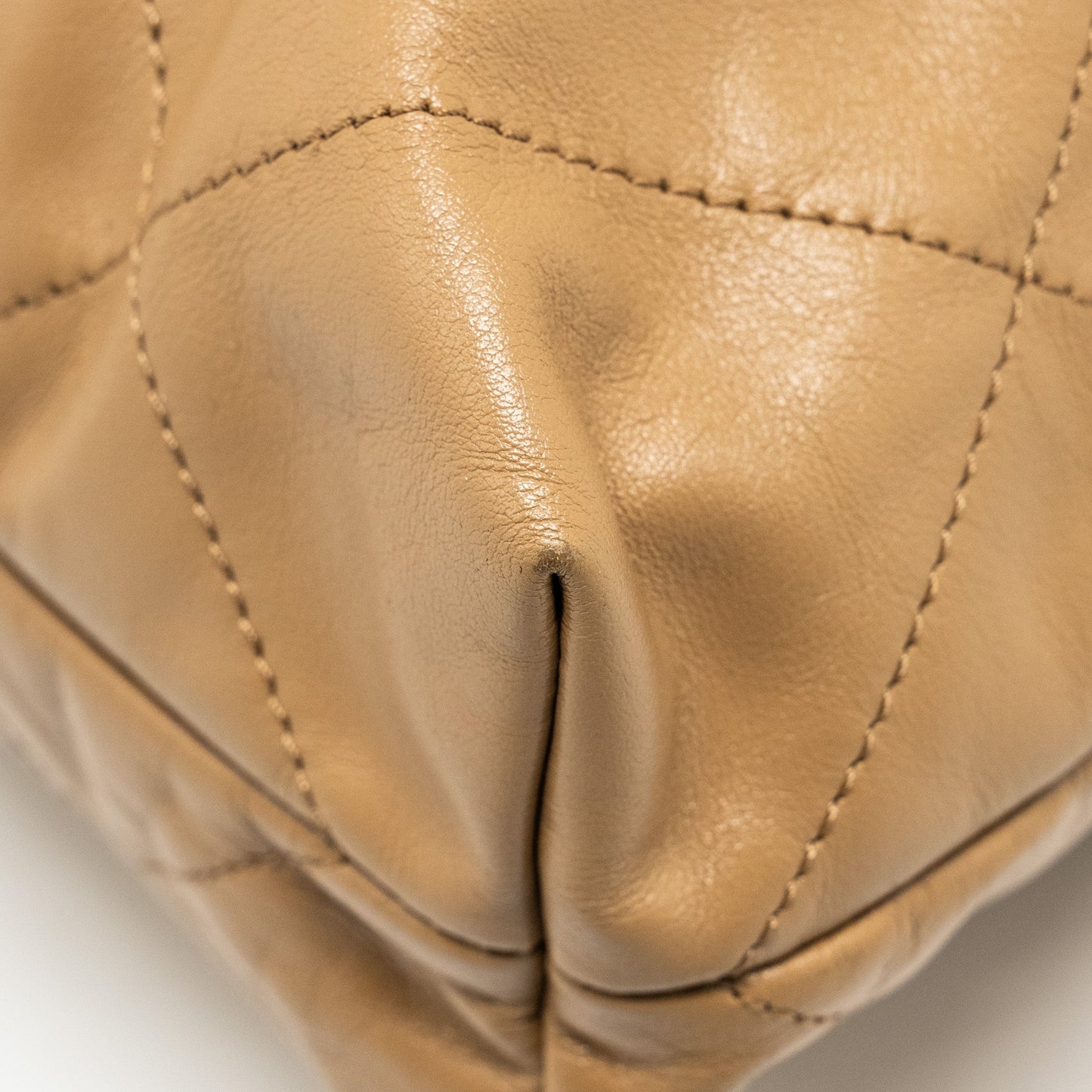 Chanel 22K Small 22 Bag Calfskin Dark Beige  (Microchip)