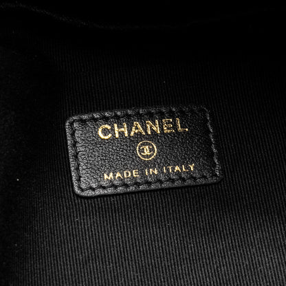 Chanel 22p Travel Pouch With Sleep Mask Nylon Black