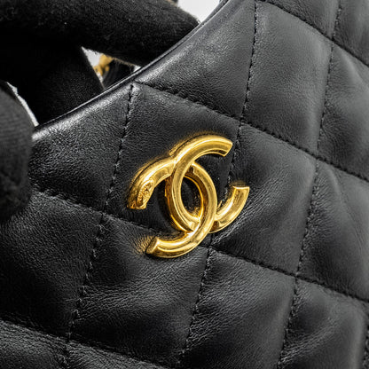 Chanel 22K Hobo Shoulder Bag Lambskin Black  (Microchip)