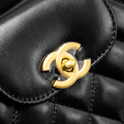 Chanel Mini Kelly Shopping Tote Bag Calfskin Black  (Microchip)
