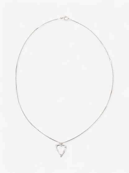 Gucci Bamboo Heart Pendant Necklace Silver Silver Sterling