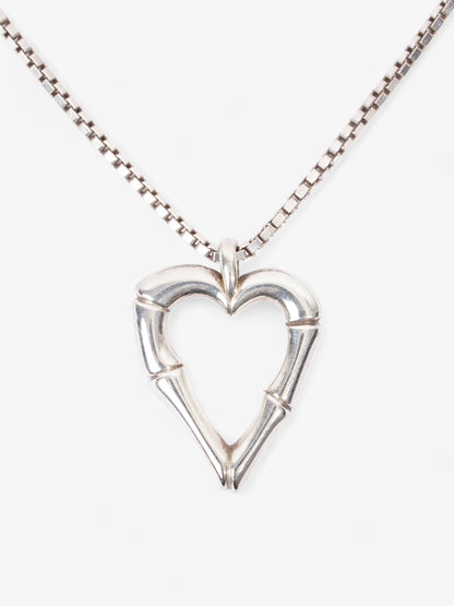 Gucci Bamboo Heart Pendant Necklace Silver Silver Sterling
