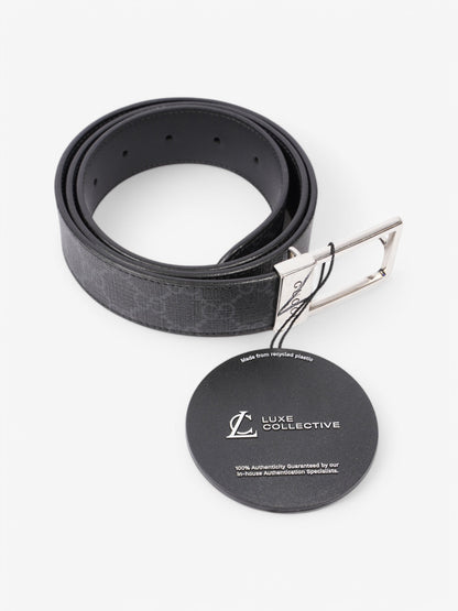 Gucci GG Rectangular Belt GG Supreme / Black / Silver Coated Canvas 95cm / 38"