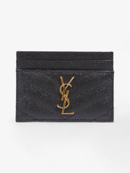 Saint Laurent Monogram Quilted Card Holder Black Matelasse Leather