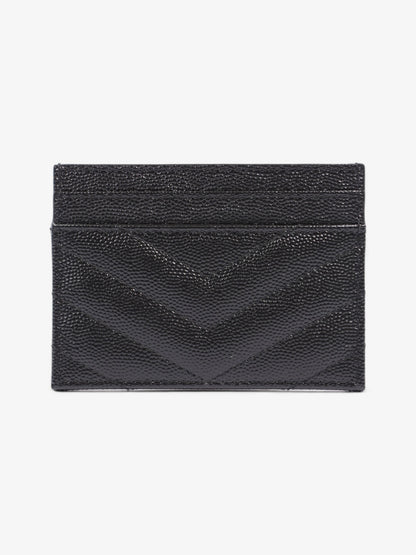 Saint Laurent Monogram Quilted Card Holder Black Matelasse Leather