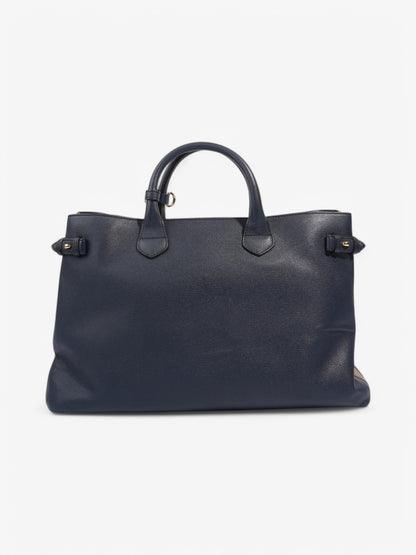 Burberry Banner Bag Navy / Beige Checkered Leather Large