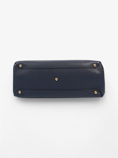 Burberry Banner Bag Navy / Beige Checkered Leather Large