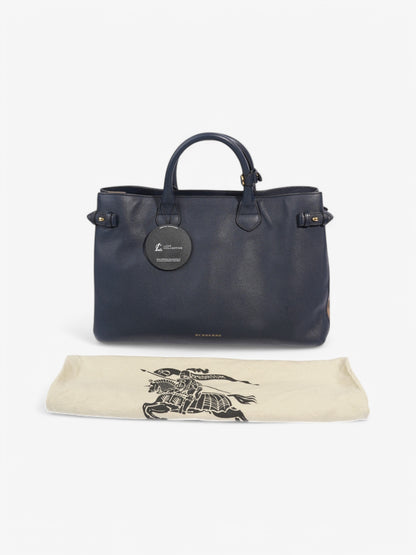 Burberry Banner Bag Navy / Beige Checkered Leather Large