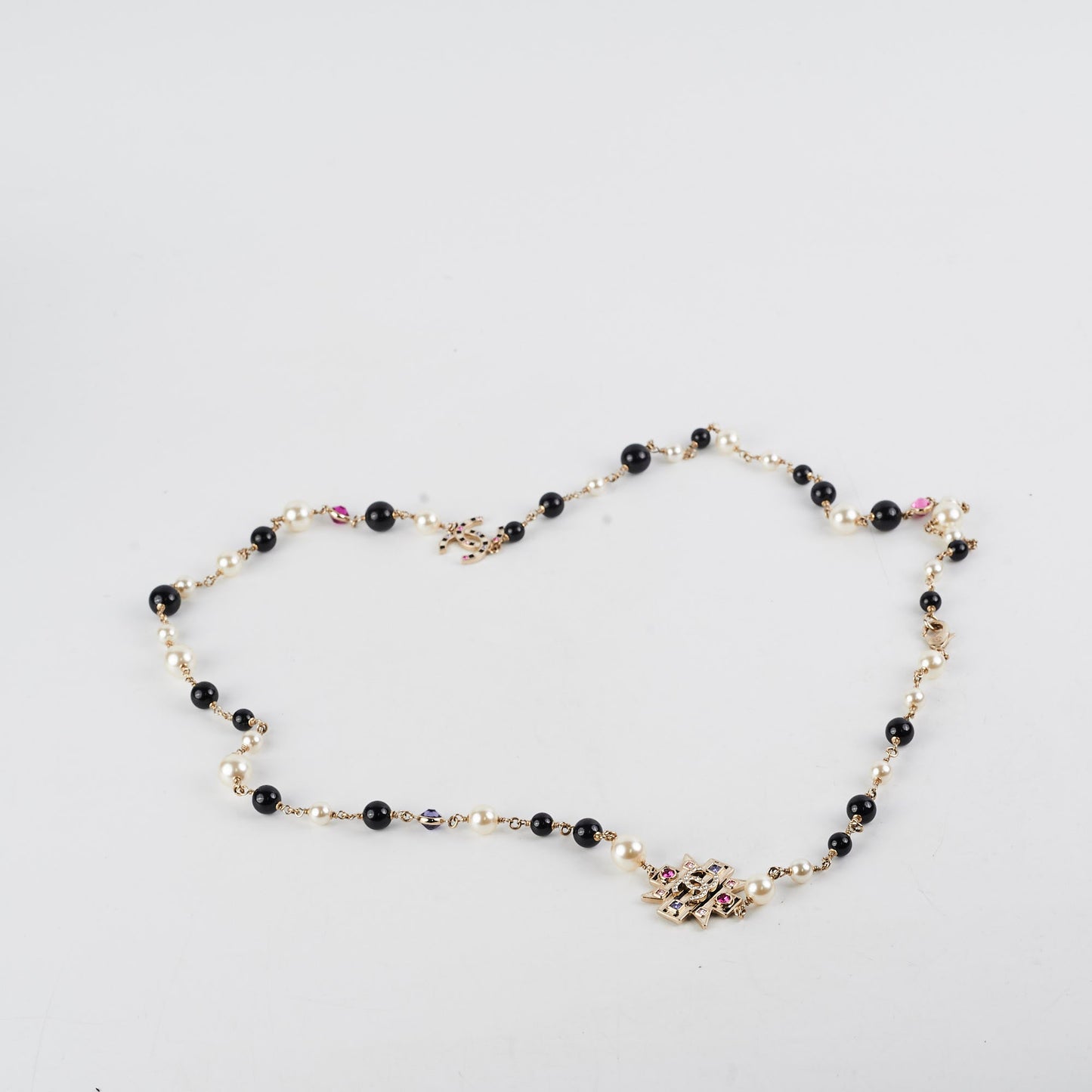 Chanel Long Pearl Crystal Necklace