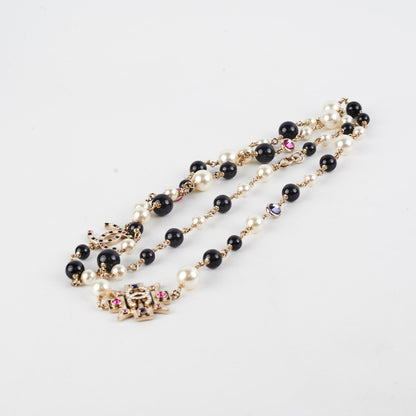 Chanel Long Pearl Crystal Necklace