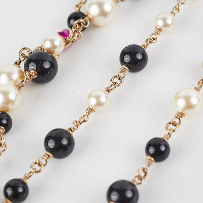 Chanel Long Pearl Crystal Necklace