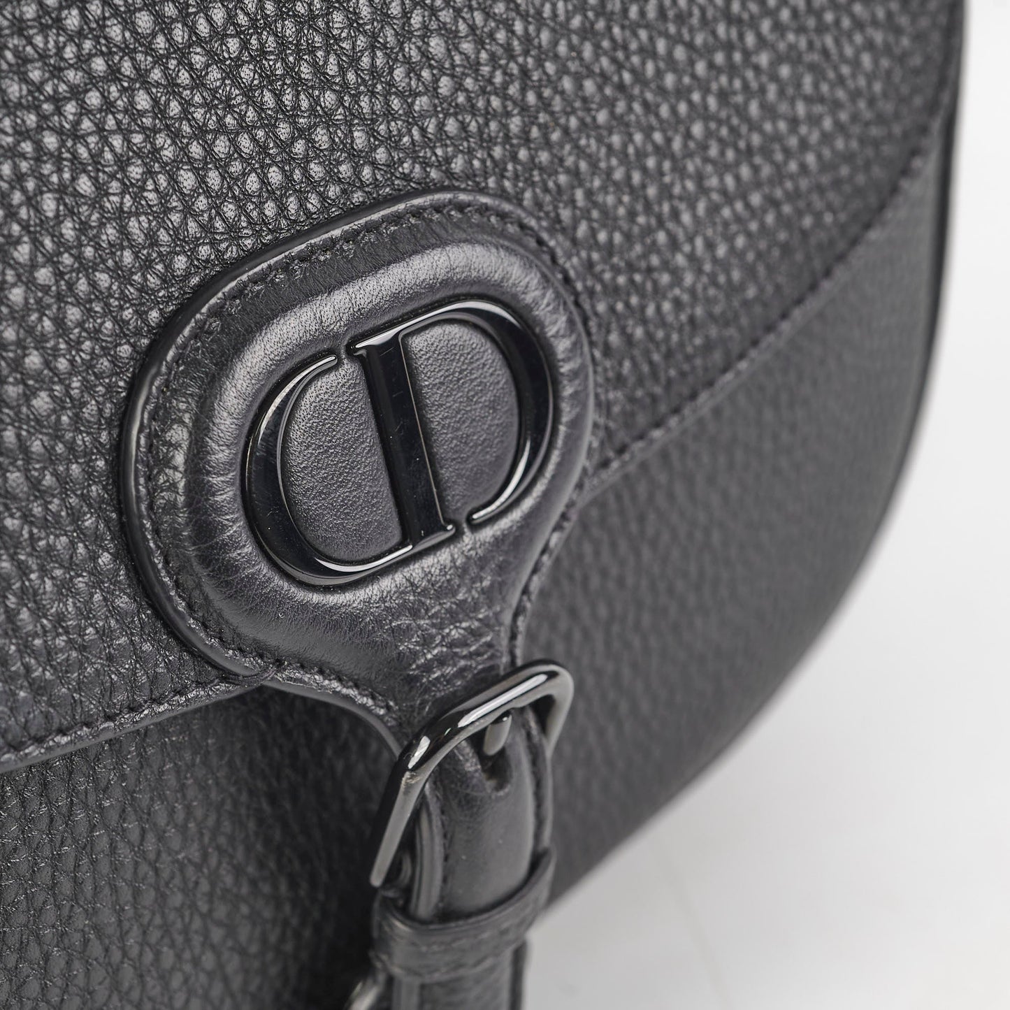 Christian Dior Grained Calfskin Medium Bobby Flap Black