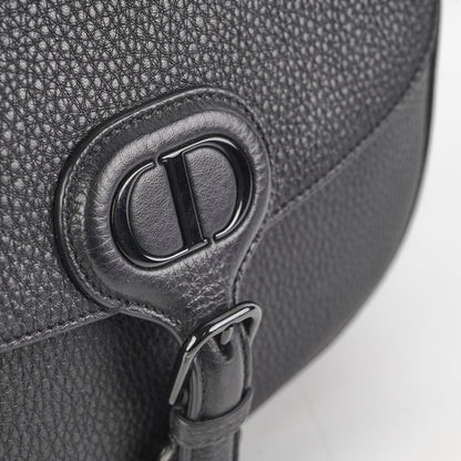 Christian Dior Grained Calfskin Medium Bobby Flap Black