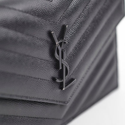 Saint Laurent Cassandre Envelope Wallet On Chain WOC Black