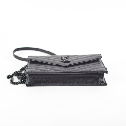 Saint Laurent Cassandre Envelope Wallet On Chain WOC Black