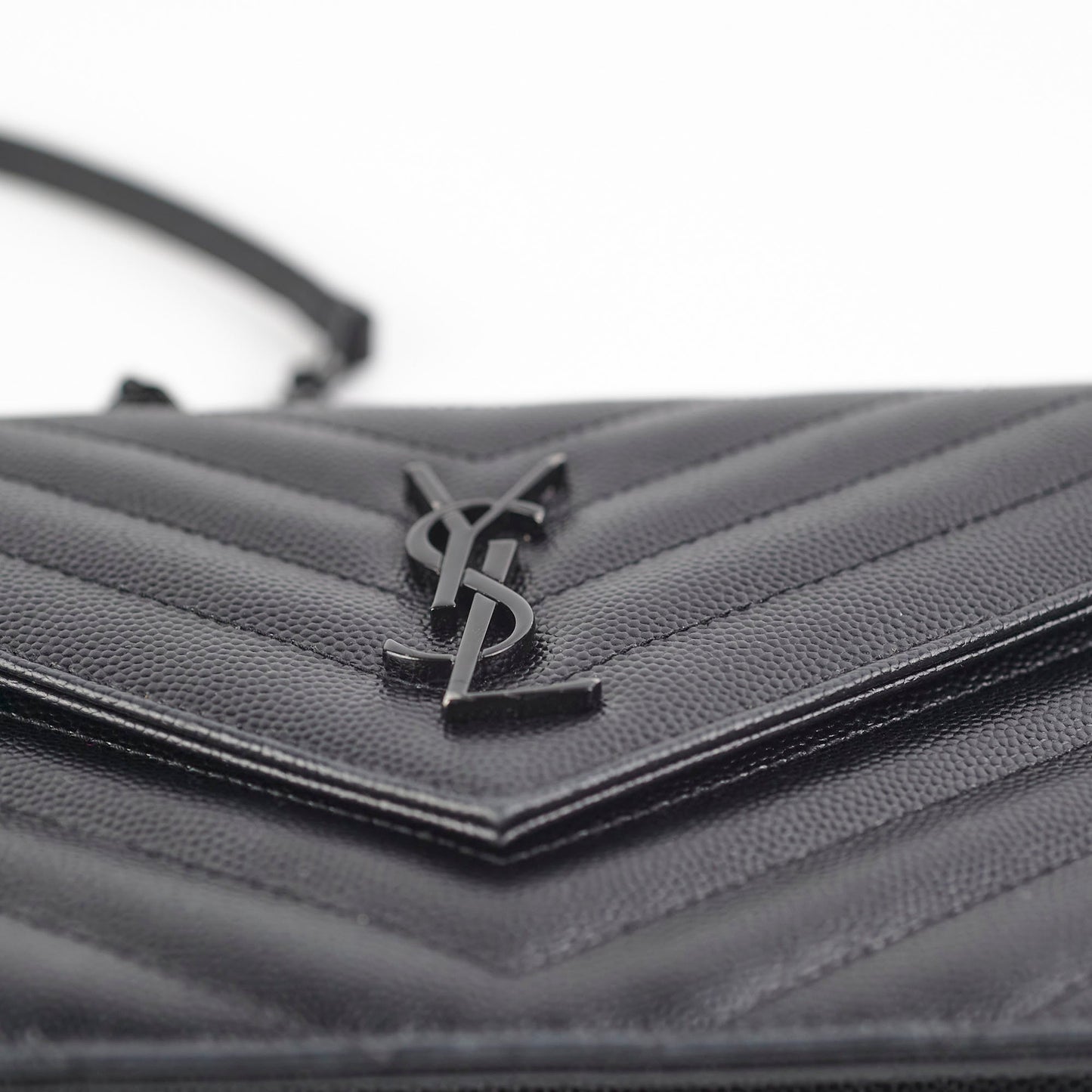 Saint Laurent Cassandre Envelope Wallet On Chain WOC Black
