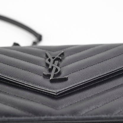Saint Laurent Cassandre Envelope Wallet On Chain WOC Black