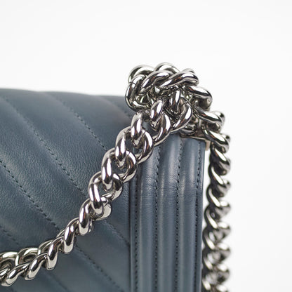 Chanel Old Medium Chevron Boy Grey