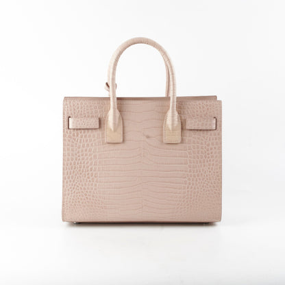 Saint Laurent Sac De Jour Baby Pink Croc