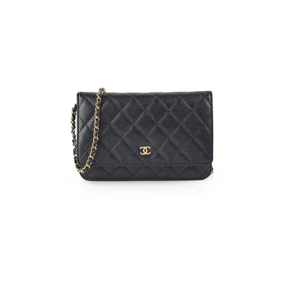 Chanel Black Wallet On Chain WOC Caviar Black