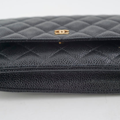 Chanel Black Wallet On Chain WOC Caviar Black