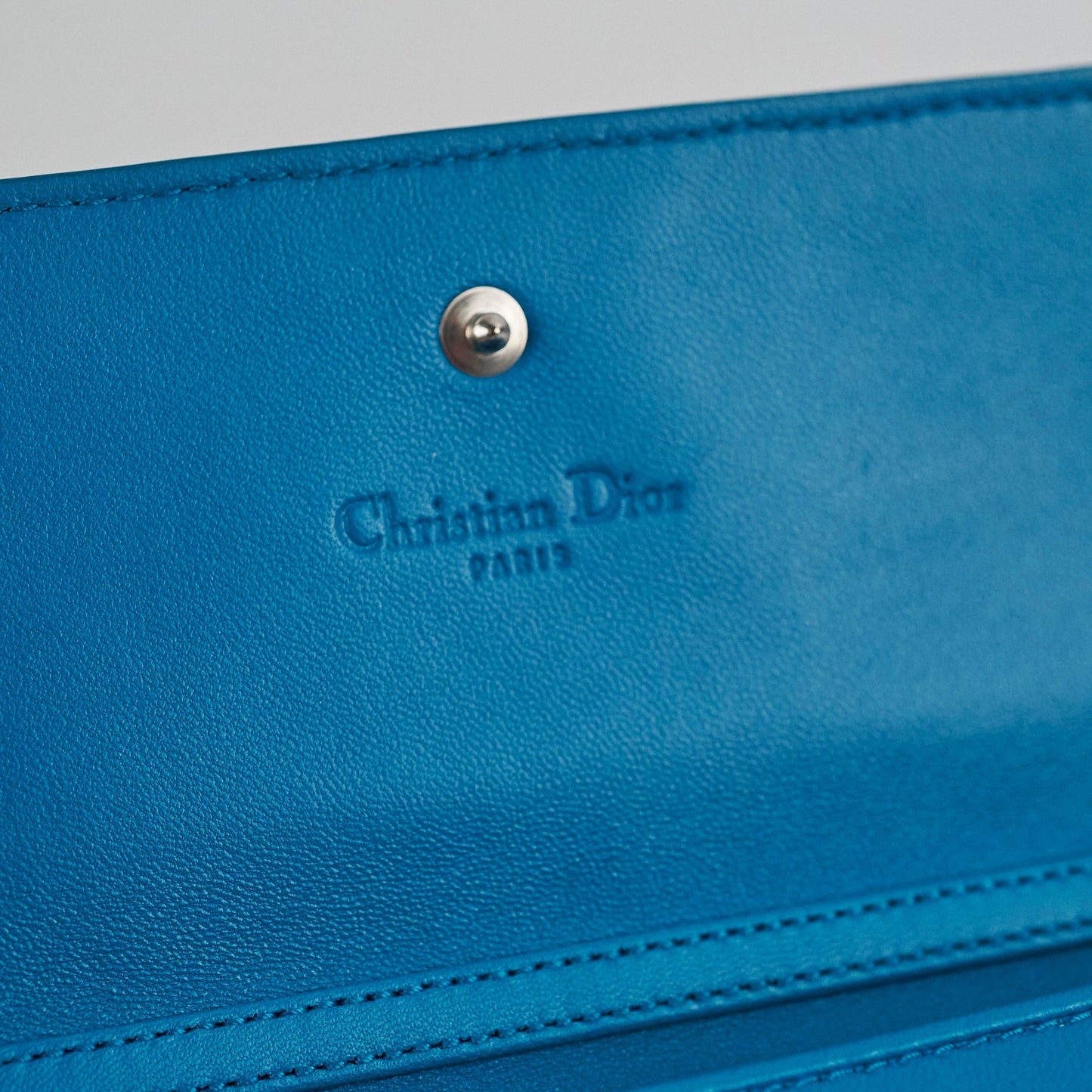 Christian Dior Blue Lambskin Wallet