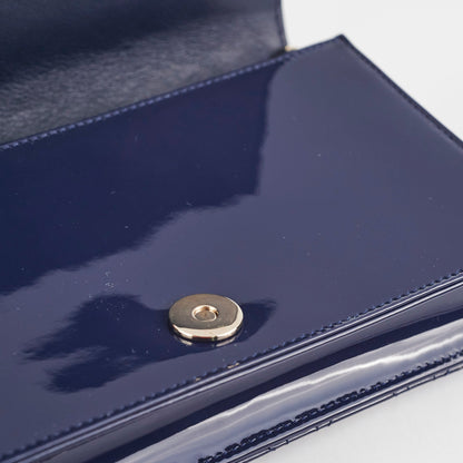 Christian Dior Navy Patent Wallet On Chain