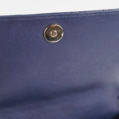 Christian Dior Navy Patent Wallet On Chain