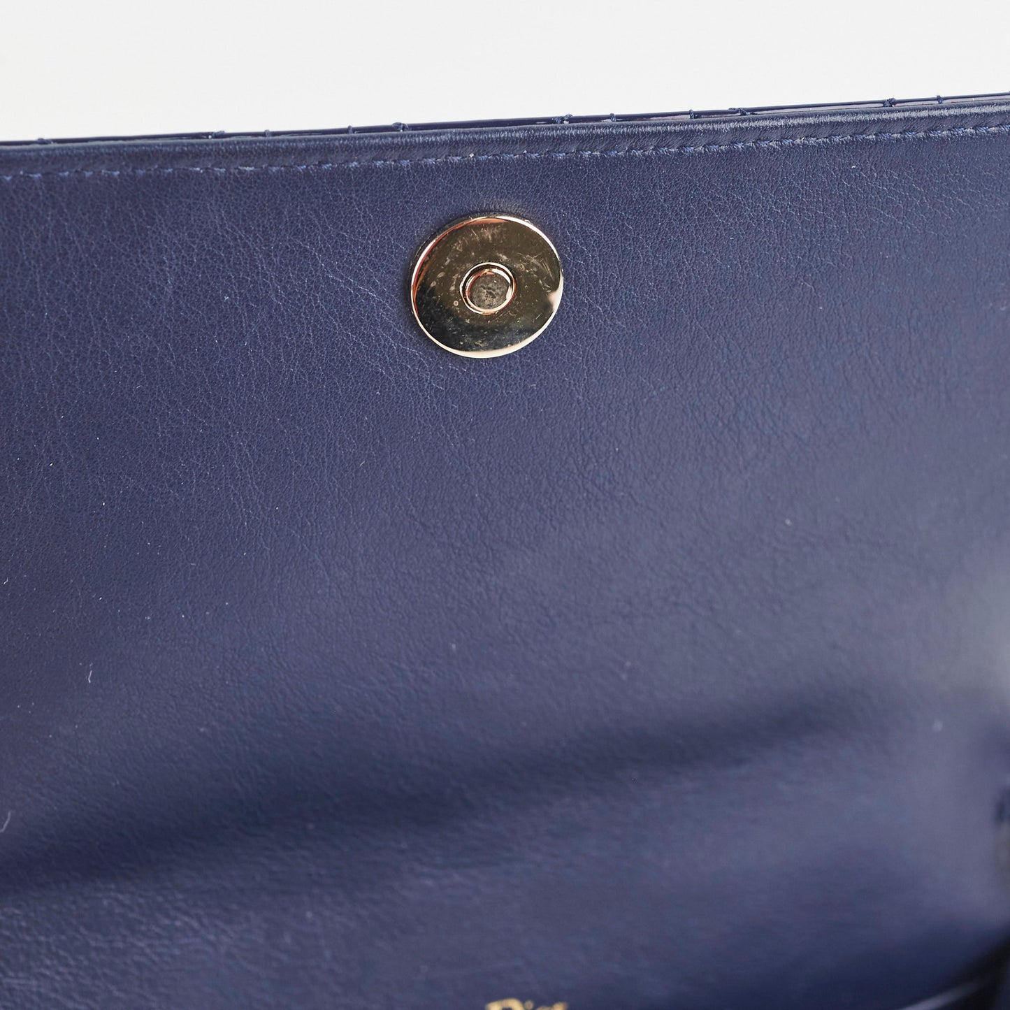 Christian Dior Navy Patent Wallet On Chain