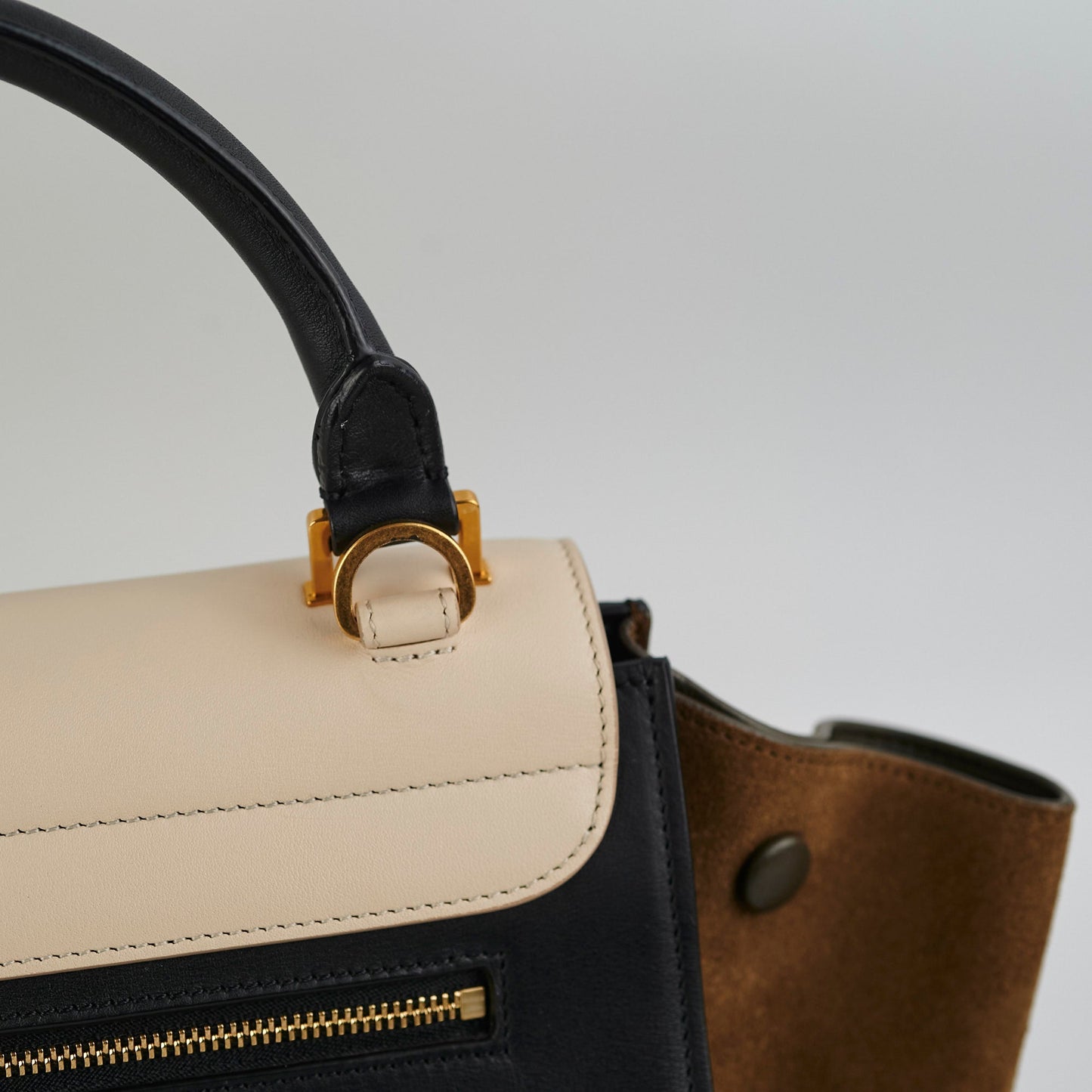 Celine Small Trapeze Black/Green/Cream